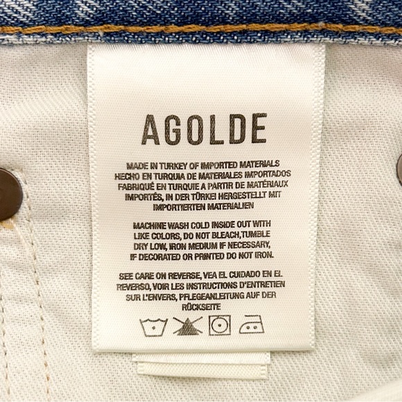 Agolde Curio Light Wash Mid Rise Relaxed Boot Cut Off Distressed Jeans 30 NWT - Picture 12 of 13